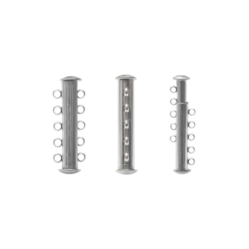 [29220] Broche terminal 5 argollas  30mm acero plateado x und