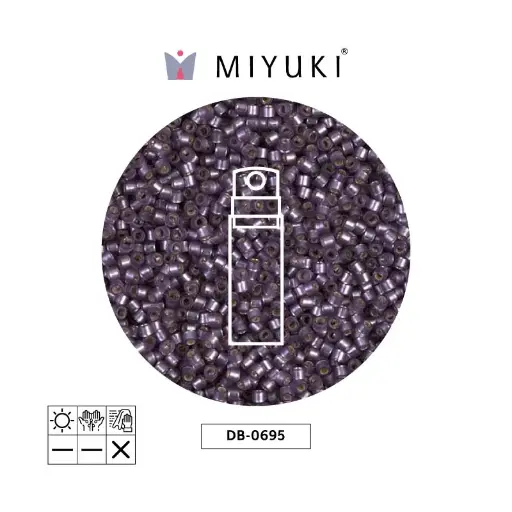 [14337] Miyuki delica 11/0 DB0695 frosted silver lined mulberry x 10g