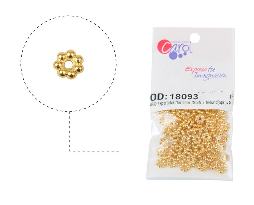 [18093] Plastimetal A040 separador flor 6mm /Golfi x 100und(aprox 5gr)