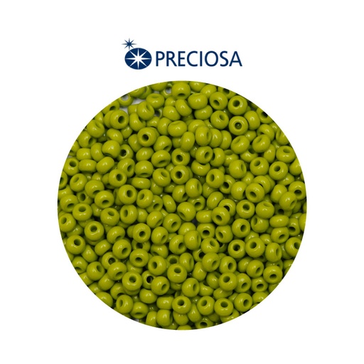 [14685] Mostacilla checa preciosa 8/0 3mm 53430 verde oliva x 500g