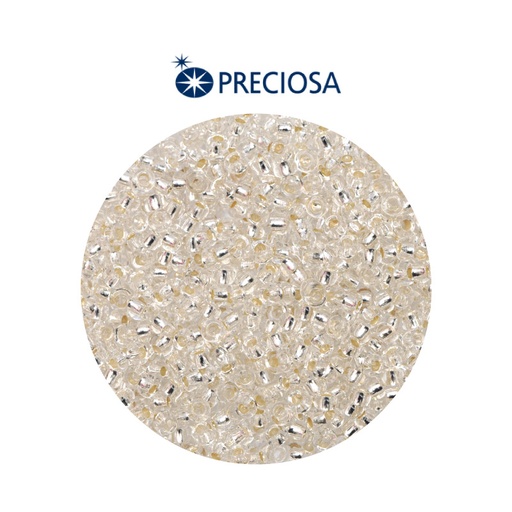 [25716] Mostacilla checa preciosa 8/0 3mm 78102 plateado x 500g