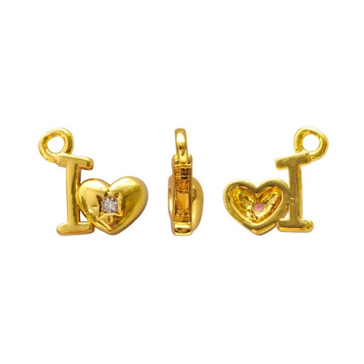 [11691] Dije rodio I love corazon con circon 7mm/Golfi x und