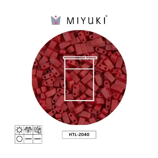 [31281] Miyuki half tila 5x2.3x1.9mm HTL2040 matte metallic brick red x 10G