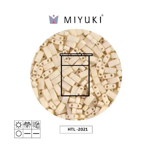 [21391] Miyuki half tila 5x2.3x1.9mm HTL2021 matte opaque cream x 10G