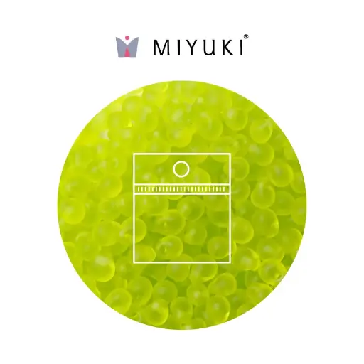 [16193] Miyuki drop beads 3.4mm DP0143F tran chartreuse x 25g