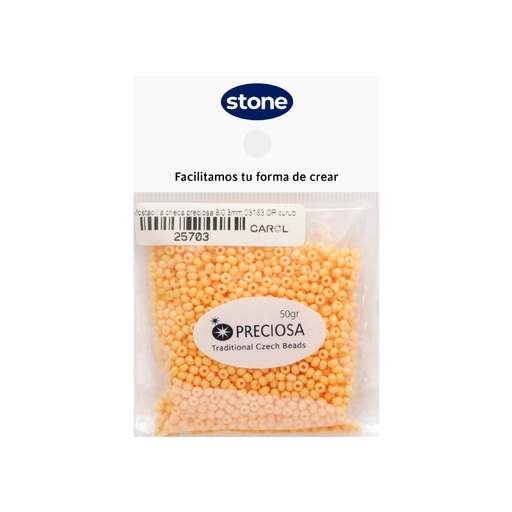 [25703] Mostacilla checa preciosa 8/0 3mm 03183 OP curuba x 50 gr