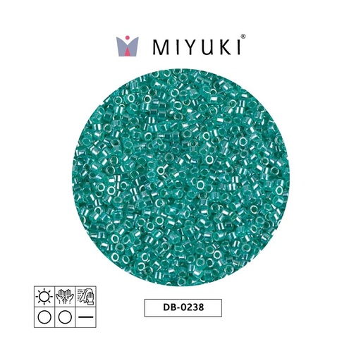 [24048] Miyuki delica 11/0 DB0238 lined green aqua x 50g