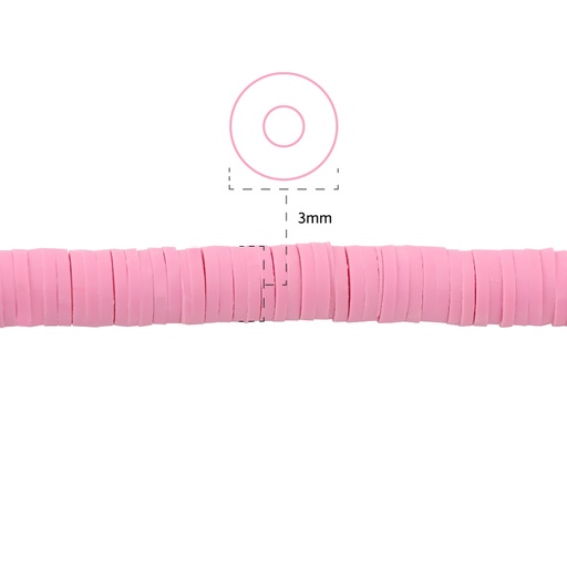 [06392] Sarta fimo disco 3mm 010 rosado x 39cm