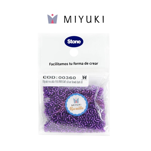 [00360] Mostacilla Miyuki rocalla 11/0 RR1345 silver lined dark lilac x 25g