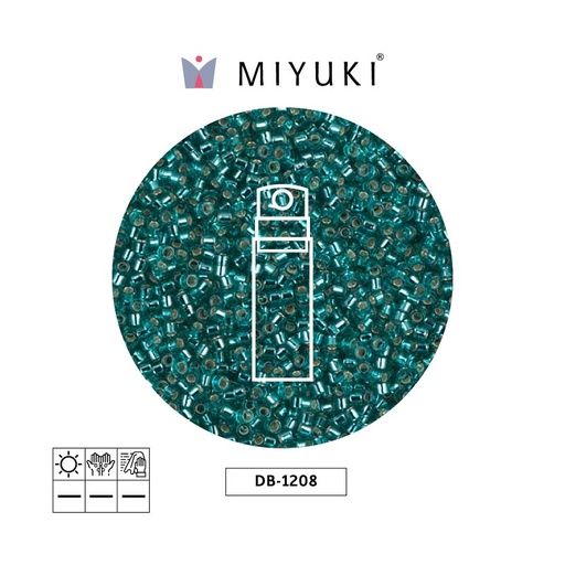 [32185] Miyuki delica 11/0 DB1208 silver lined caribbean teal x 10gr