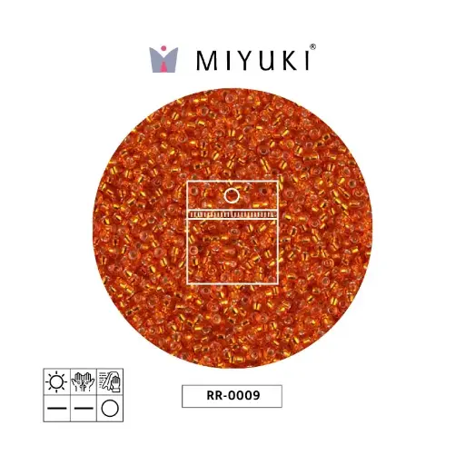 [13860] Mostacilla Miyuki rocalla 15/0 RR0009 silver lined dark orange x 25g