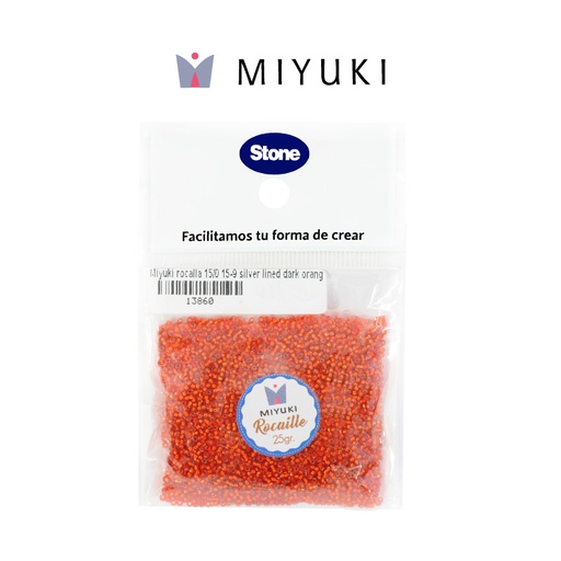 [13860] Mostacilla Miyuki rocalla 15/0 RR0009 silver lined dark orange x 25g