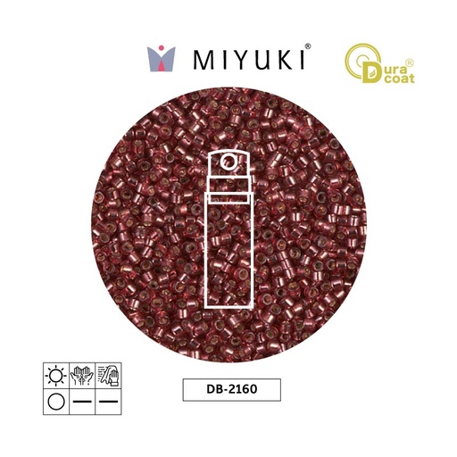 [14509] Miyuki delica 11/0 DB2160 silver lined magenta duracoat x 10g