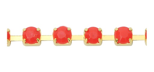 [01108] Cadena strass #33 rojo 2.5mm/Gilt x m