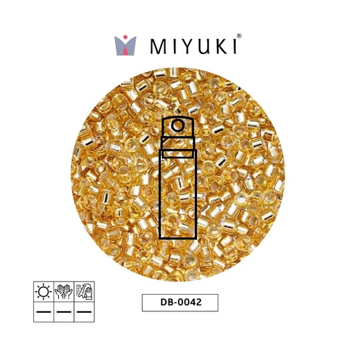 [30575] Miyuki delica 11/0 DB0042 gold lined crystal x 10gr