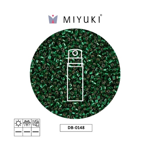 [22439] Miyuki delica 11/0 DB0148 silver lined green x 10g