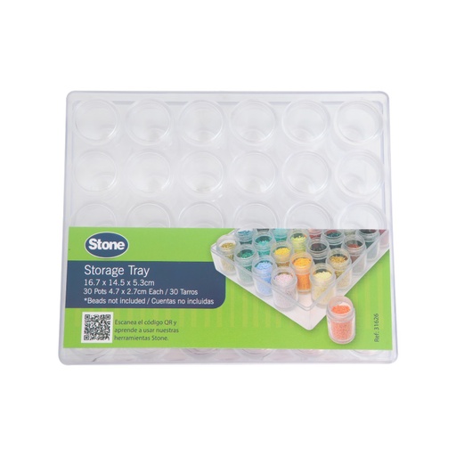 [31626] Storage tray 16.7x14.5x5.3cm with 30 pots x set