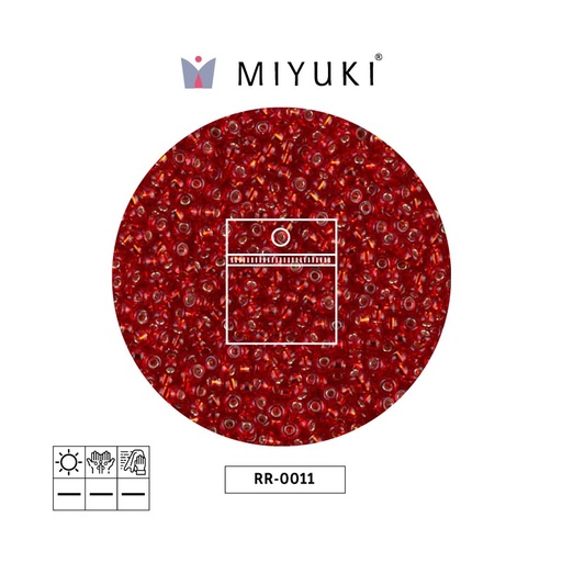 [16479] Mostacilla Miyuki rocalla 11/0 RR0011 silver lined ruby x 25g