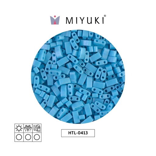 [31296] Miyuki half tila 5x2.3x1.9mm HTL0413 opaque turquoise blue x 250G