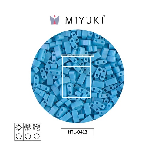 [31279] Miyuki half tila 5x2.3x1.9mm HTL0413 opaque turquoise blue x 10G