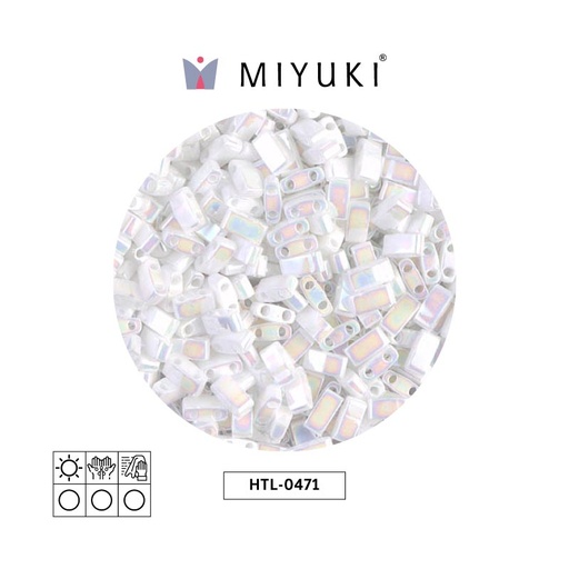 [10110] Miyuki half tila 5x2.3x1.9mm HTL0471 white pearl AB x 250G