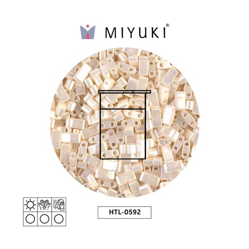 [24044] Miyuki half tila 5x2.3x1.9mm HTL0592 antique ivory pearl ceylon x 10g