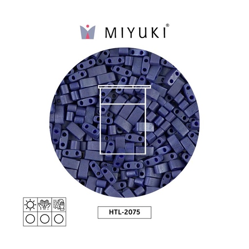 [31303] Miyuki half tila 5x2.3x1.9mm HTL2075 matte opaque cobalt luster x 10G