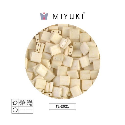 [12984] Miyuki tila 5x5x1.9mm TL2021 matte opaque cream x 50g