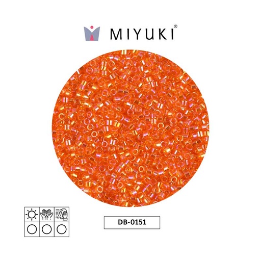 [16599] Miyuki delica 11/0 DB0151 transparent orange AB x 50g