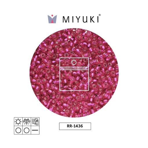 [11281] Mostacilla Miyuki rocalla 11/0 RR1436 silver lined raspberry x 25g