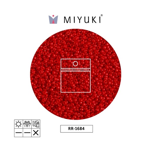 [16624] Mostacilla Miyuki rocalla 11/0 RR1684 semi-frosted opaque bright red x 25g