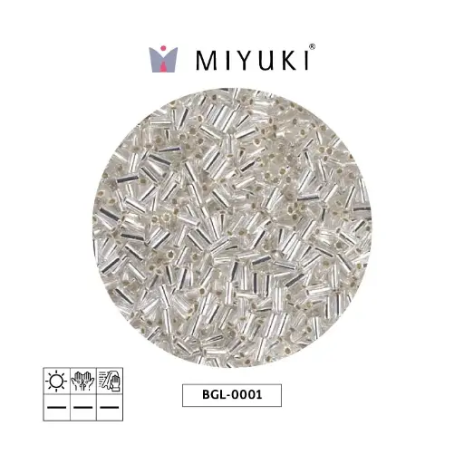 [14553] Miyuki bugle 3mm BGL0001 silver lined crystal x 250G