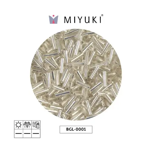 [18181] Miyuki bugle 6mm BGL0001 silver lined crystal x 250G