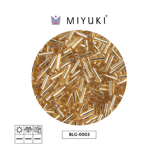 [25549] Miyuki bugle 6mm BGL0003 silver lined gold x 250G