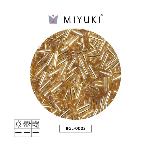 [25549] Miyuki bugle 6mm BGL0003 silver lined gold x 250G