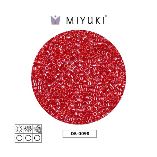 [27689] Miyuki delica 11/0 DB0098 transparent light siam luster x 50g