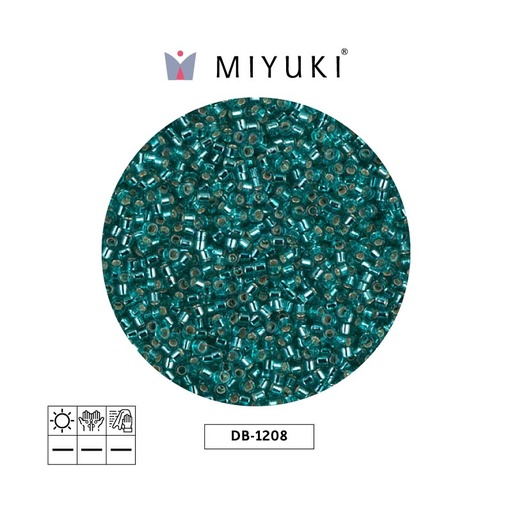 [32201] Miyuki delica 11/0 DB1208 silver lined caribbean teal x 50gr