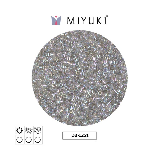 [29418] Miyuki delica 11/0 DB1251 transparent grey mist AB x 50g