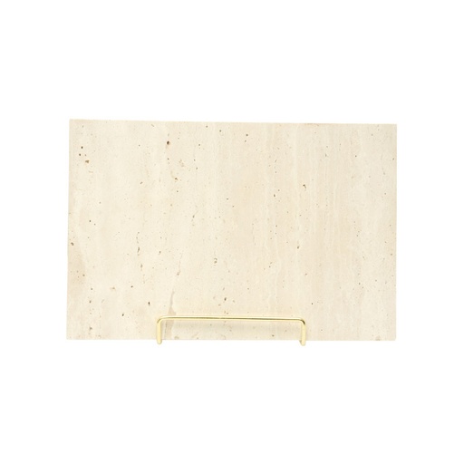 [14400] Exhibidor rectangular piedra con soporte dorado 30X20cm x und