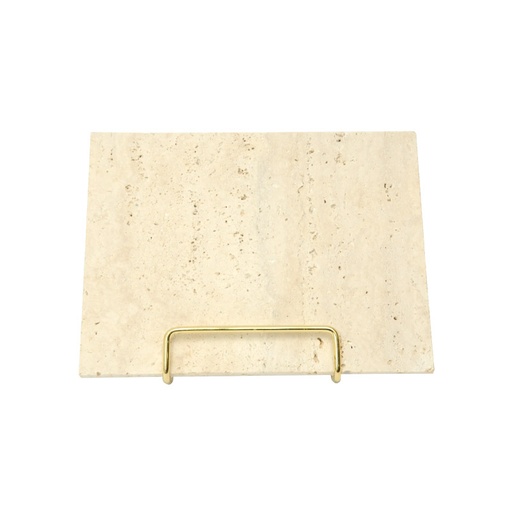 [14403] Exhibidor rectangular piedra con soporte dorado 15x20cm x und