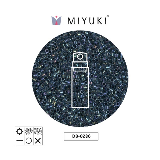 [32663] Miyuki delica 11/0 DB0286 midnight blue lined aqua AB x 10g