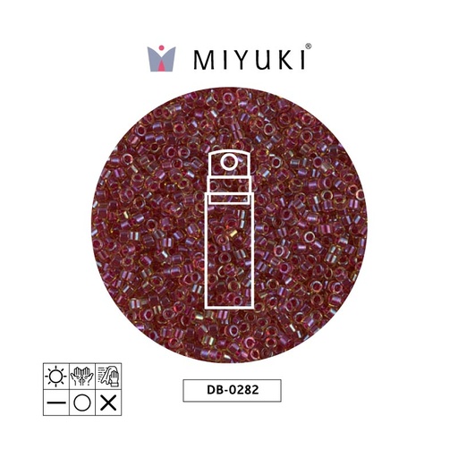 [32672] Miyuki delica 11/0 DB0282 cranberry lined light topaz luster x 10g