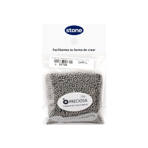 [22726] Mostacilla checa preciosa 2mm 48020 P gris x 50g