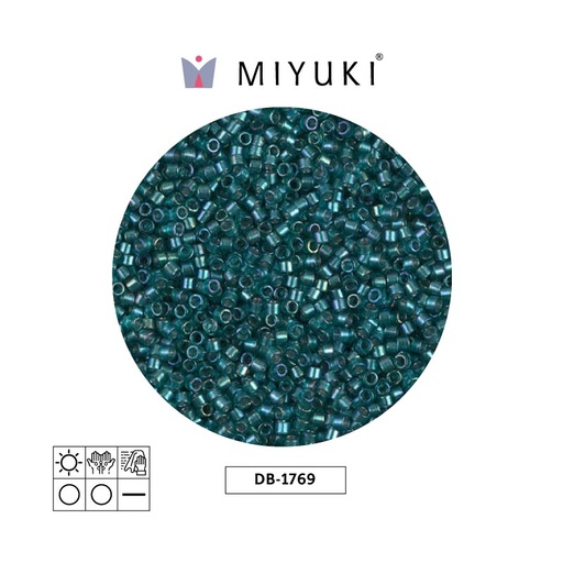 [28590] Miyuki delica 11/0 DB1769 sparkling aqua green lined crystal AB x 50g