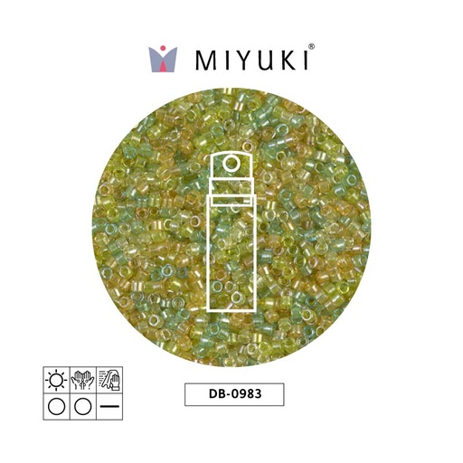 [15354] Miyuki delica 11/0 DB0983 saparkling lined lemon lime mix x 10g