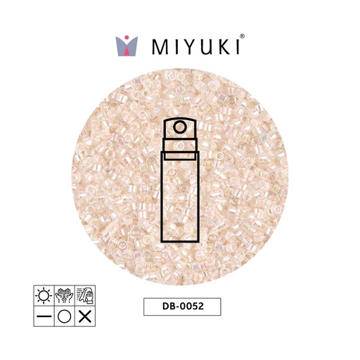 [22697] Miyuki delica 11/0 DB0052 pale peach lined crystal AB x 10g