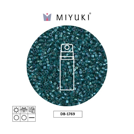 [11442] Miyuki delica 11/0 DB1769 sparkling aqua green lined crystal AB x 10g