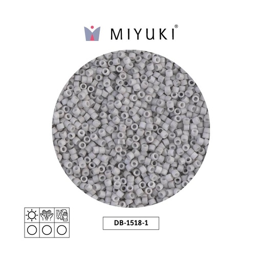 [17020] Miyuki delica 11/0 DB1518-1 matte opaque light smoke x 50g