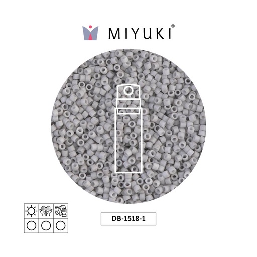 [10883] Miyuki delica 11/0 DB1518-1 matte opaque light smoke x 10g