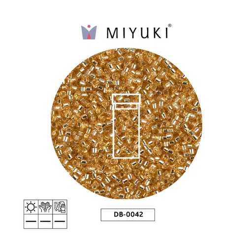 [15352] Miyuki delica 11/0 DB0042 gold lined crystal x 3g